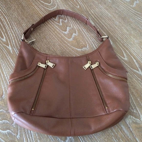 CALVIN KLEIN Handbag brown hobo style gold