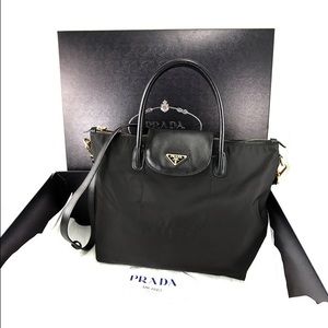 Prada BN2107 Nylon Saffiano Bag Nero