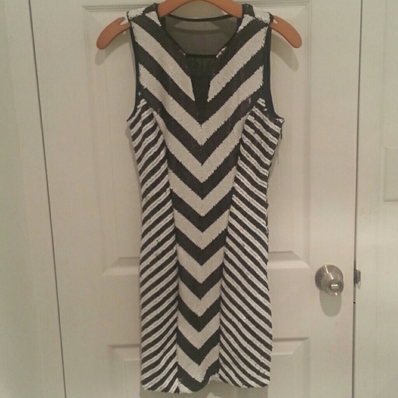 Bebe black and white cocktail dress
