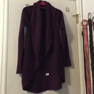 EGGPLANT EXPRESS CARDIGAN SWEATER
