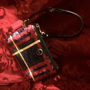 Authentic coach sequin wristlet