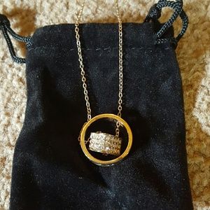 Forever Heart Pendant-Swaroski Gold Heart Necklace