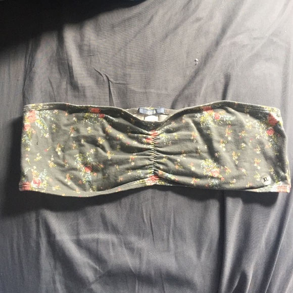 Grey/Olive green floral bandeau