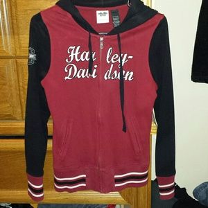 Dark red and black Harley Davidson sweatshirt