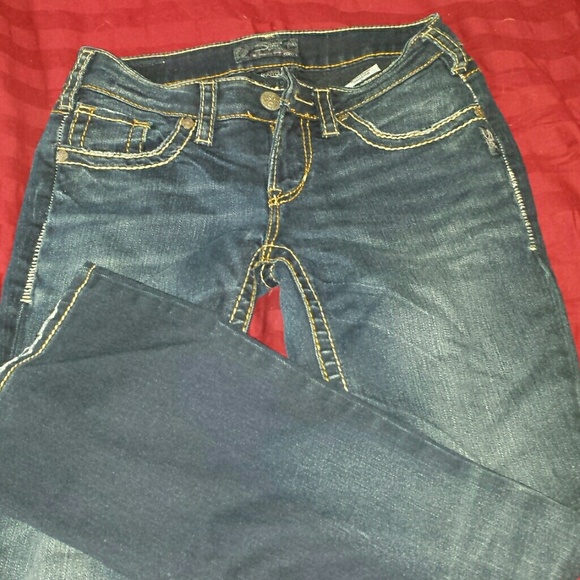 Aiko boot cut silver jeans