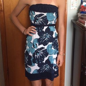 Hollister floral strapless dress