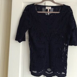 Laundry Navy lace blouse.