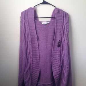 ❤️Purple Circle Hooded Cardigan!