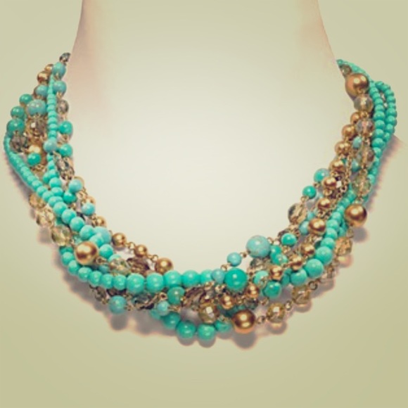 Multi turquoise beaded necklace