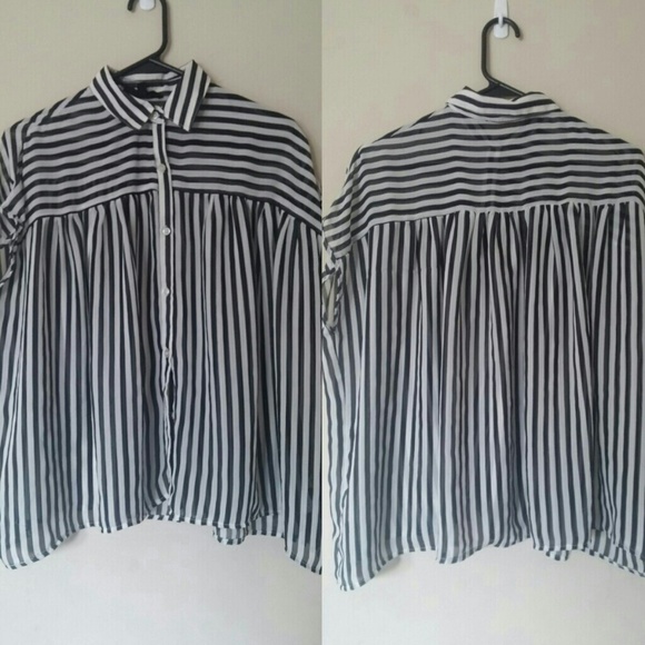 Monochrome sheer shirt
