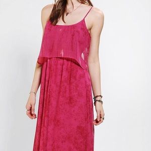 Pink Chiffon Open Back Maxi Dress