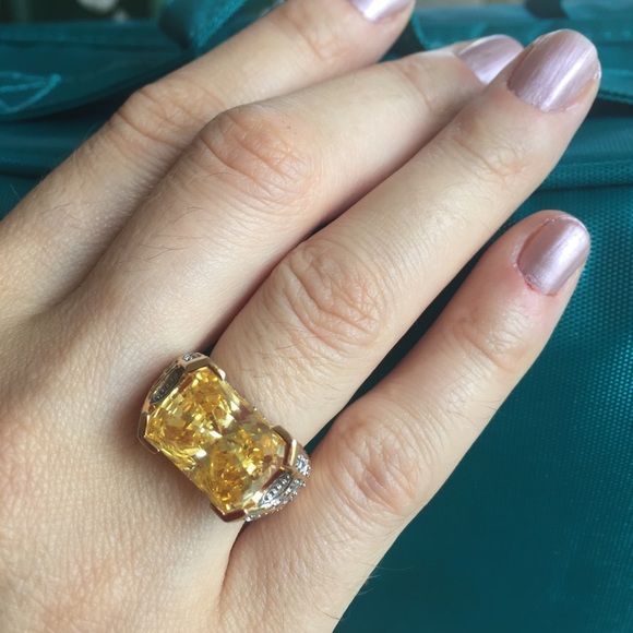 14 k over 925 silver sterling ring citron stone