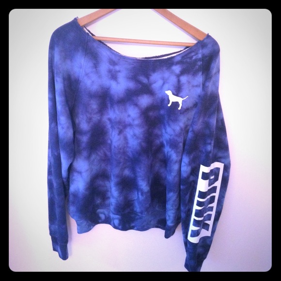 PINK Victoria's Secret Sweaters - vs pink tie dye crew