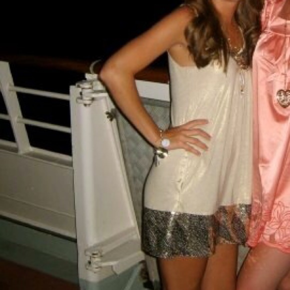 Gold sequined Express dress