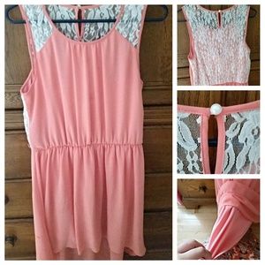 IZ byer sun dress, silky, with lace