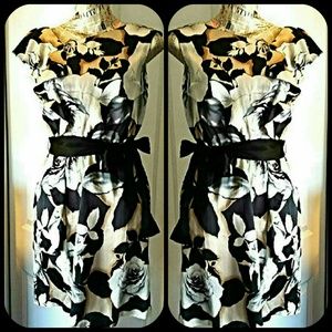 White House Black Market floral Silk Dress