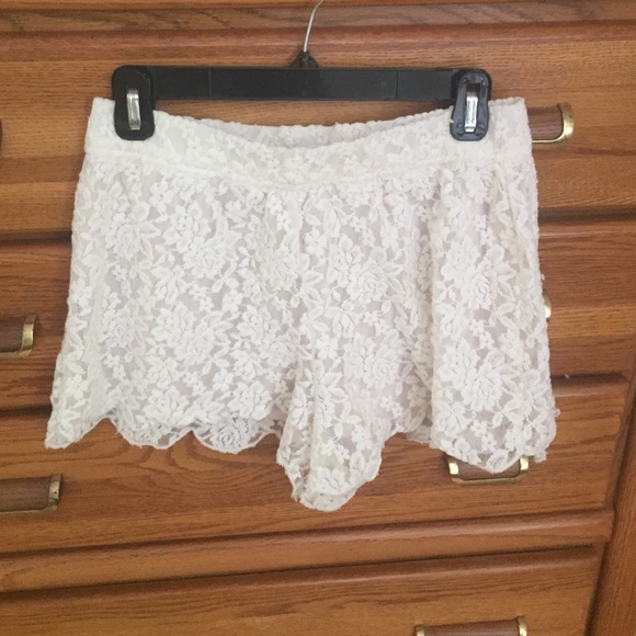 Free people white lace shorts