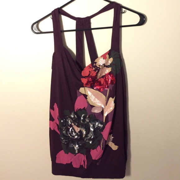 Barely worn! Purple tank with sequins!