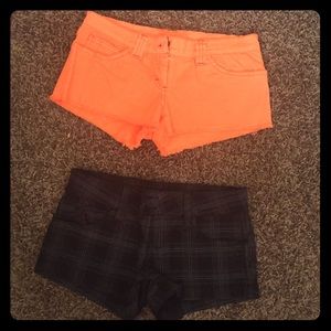 YMI plaid shorts & orange shorts