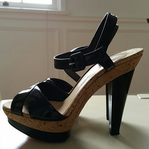 Christian Louboutin Patent Leather Cork Sandals - Picture 1 of 4