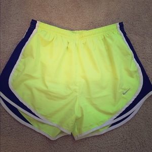 Neon yellow Nike shorts
