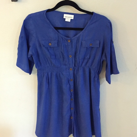 ❌❌❌sold❌❌❌Royal blue maternity blouse. Size Med.