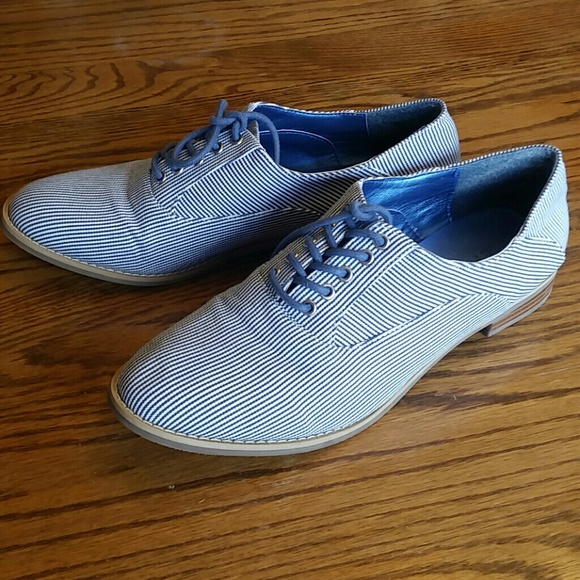 Striped Wood Soled Oxfords
