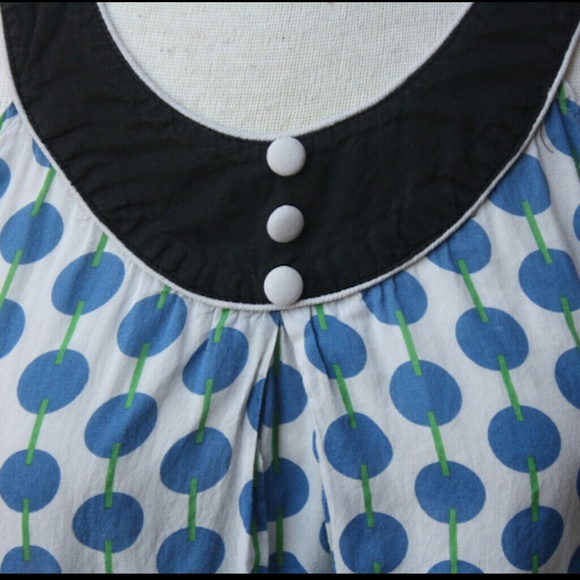 ❌️SOLD Lucca Blue & Black Polka-dot Dress Tunic - Picture 2 of 4