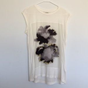 All Saints cotton and silk floral t shirt. S