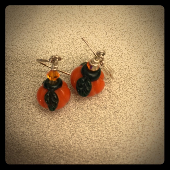 Handmade pumpkin earrings