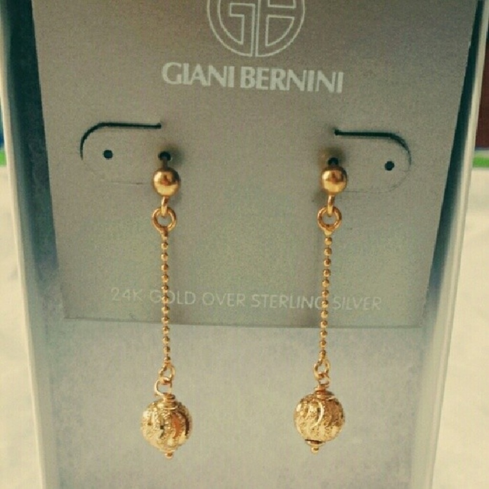 🚫SOLD!!🚫REAL 24k GOLD GIANI BERNINI EARRINGS