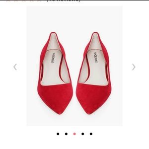 Brand new red suede flats