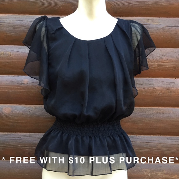 🚫GIFTED🚫Black peplum top (gift w/$10+ purchase)