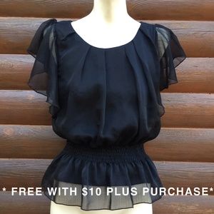 🚫GIFTED🚫Black peplum top (gift w/$10+ purchase)