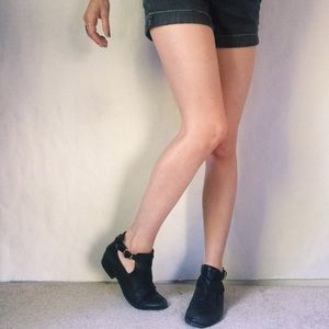 Leather TopShop Black Cutout Booties.