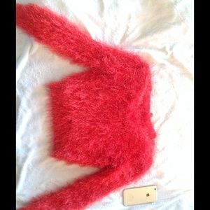 H&M Fuzzy Orange Crop Top