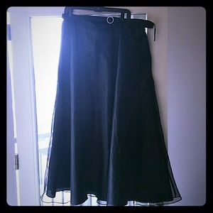 Black skirt with rhinestone accent belt