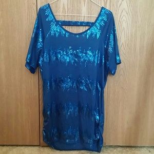 Blue sequin shirt