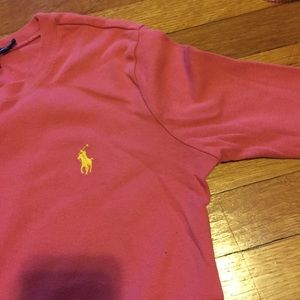 Pink long sleeve polo