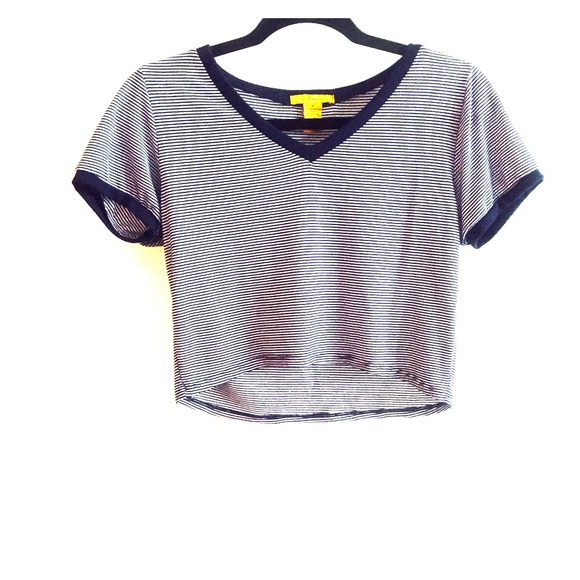 Cotton Striped V-Neck