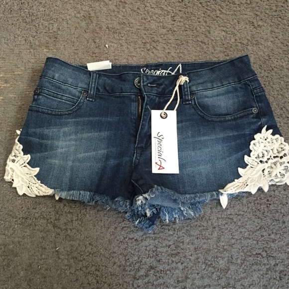 Denim dark wash shorts - Picture 1 of 3
