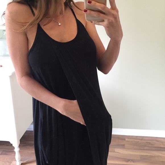 Sold | Long Black Drape Dress - Picture 4 of 4
