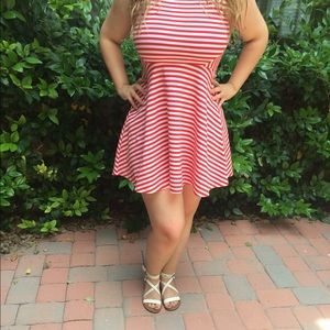Red and white striped dress!