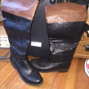 Black and brown boots