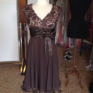 Jovani short dress in choco brown