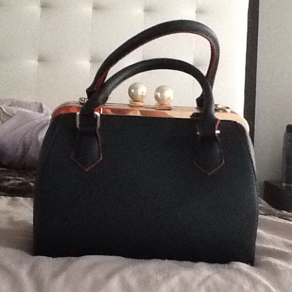 Navy blue handbag