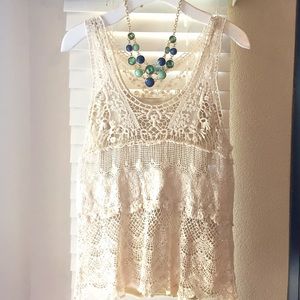 Cream Lace Tank