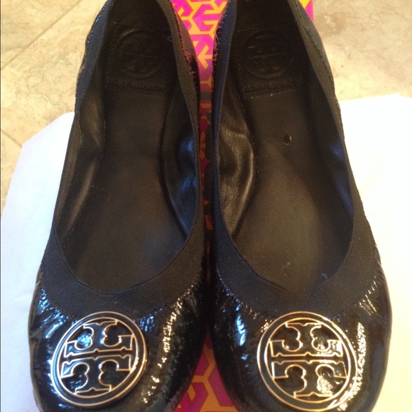 Tory Burch Shoes - Tory Burch Reva Caroline Ballet Flats Black Patent