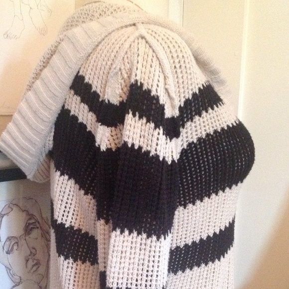 James Perse Open Stitch Stripe Cotton Hoodie - Picture 4 of 4