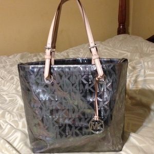 Michael kors metallic silver authentic